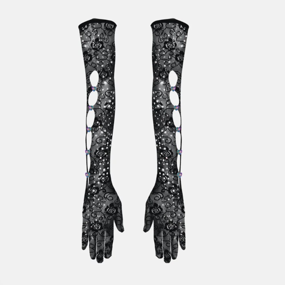 Poster Girl - rhinestone gloves - NWT - one size